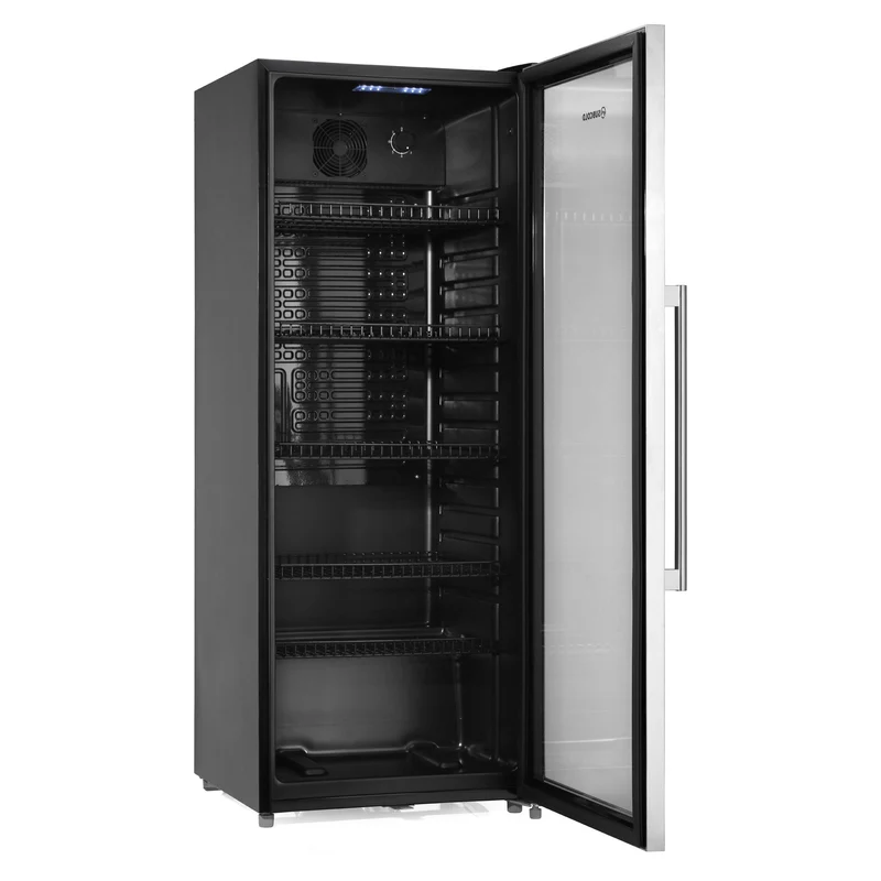 Subcold MAXI250LED Tall Drinks Fridge – 237L Glass Door Beer Fridge for Home Bar & Man Cave - Stainless Steel