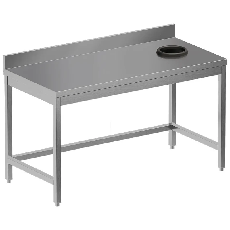 Abräumtisch mit Abfallloch + rückseitiger Aufkantung - TS1070D-ST6