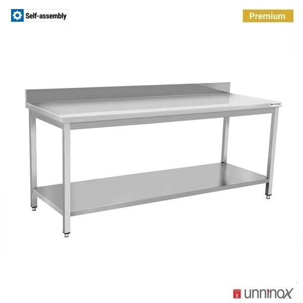ARBEITSTISCH 700 + RÜCKWAND + UNTERGESTELL – 180x70xH85cm