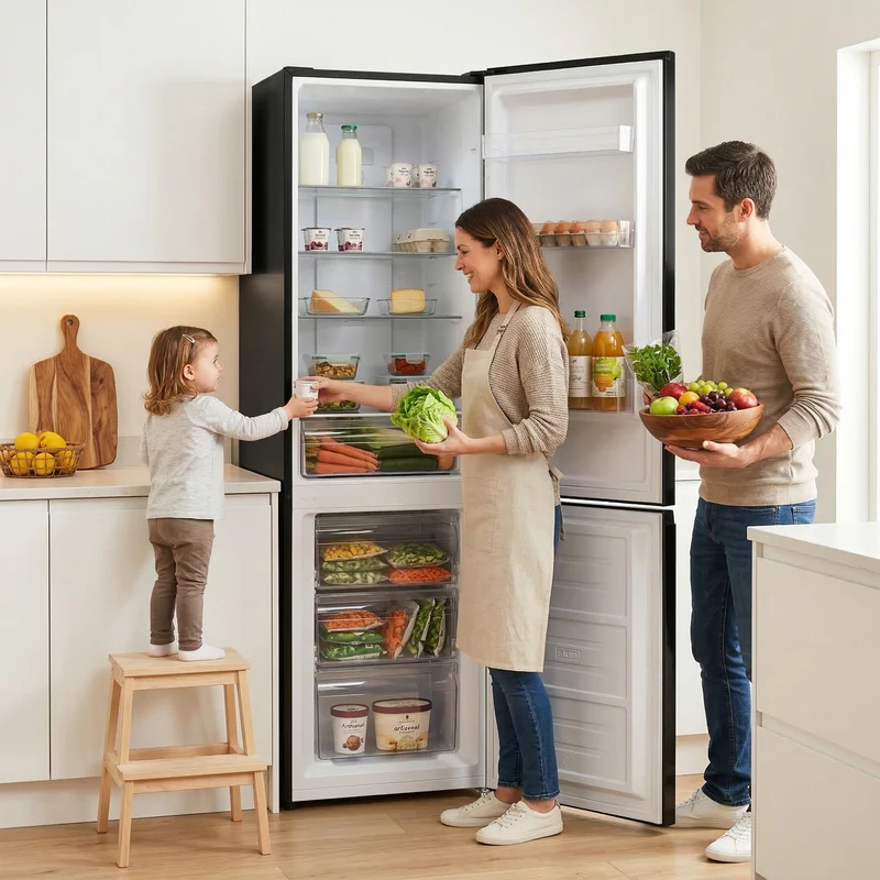 Heinner HCNF-HM253BKE koel-vriescombinatie – 253 L – Full No Frost – energielabel E