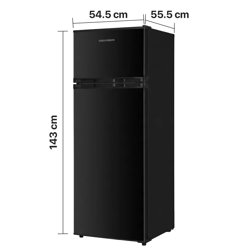 Heinner koel-vriescombinatie HF-H2206BKE – 206 liter – zwart – energielabel E