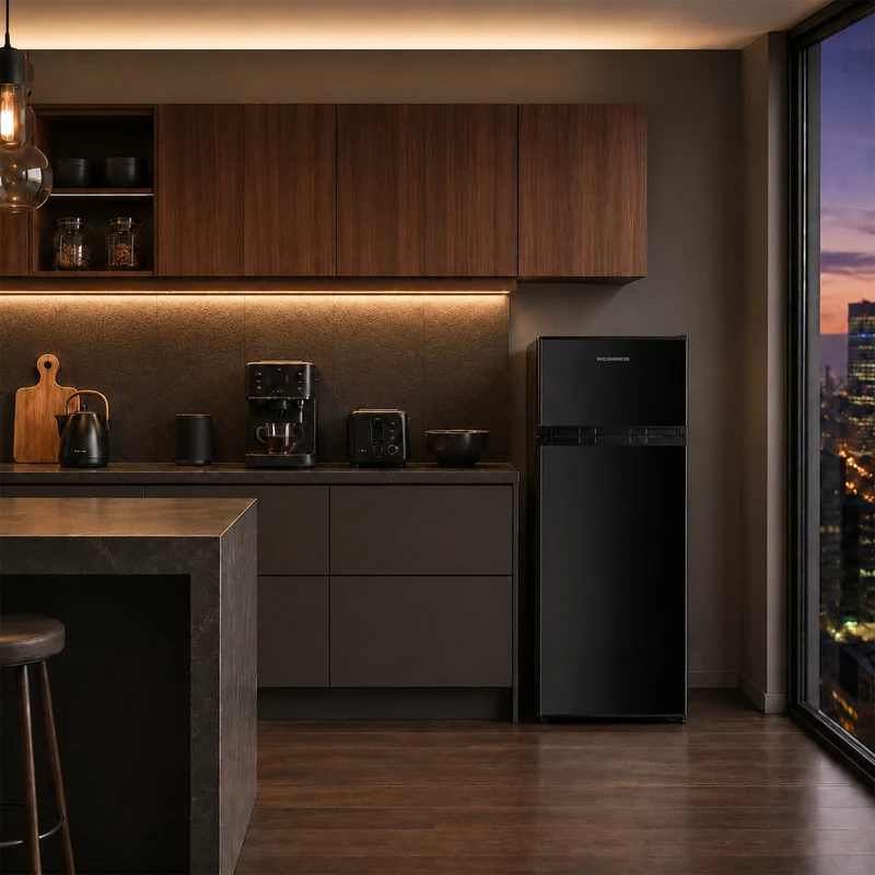 Heinner koel-vriescombinatie HF-H2206BKE – 206 liter – zwart – energielabel E