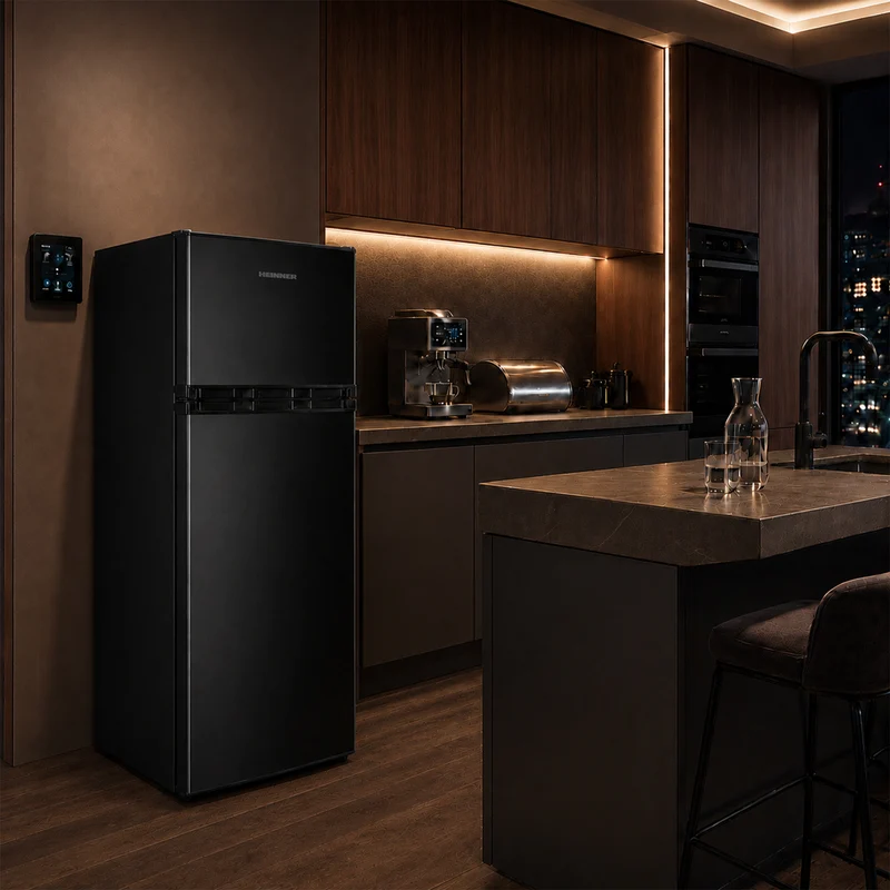 Heinner koel-vriescombinatie HF-H2206BKE – 206 liter – zwart – energielabel E
