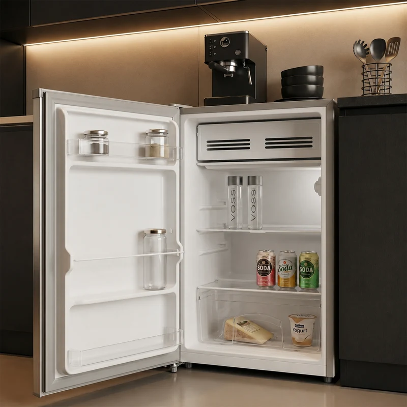 Tafelmodel koelkast Heinner HF-HM90SE – 90 liter – LED-verlichting – omkeerbare deur – energielabel E