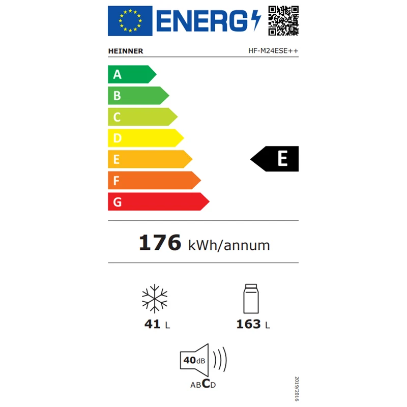 Heinner koel-vriescombinatie HF-M24ESE – 204 liter – energielabel E
