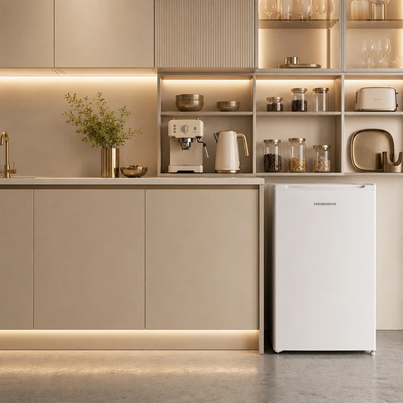 Tafelmodel koelkast Heinner HF-HM90E – 90 liter – omkeerbare deur – energielabel E