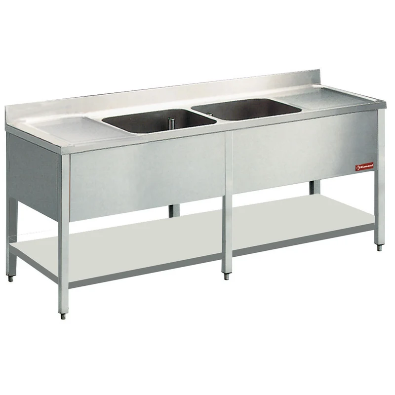 Spültisch 2 Becken und 2 Abtropfflächen - L2221-D