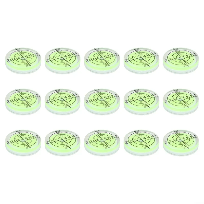 15 Pack 32Mm Round Acrylic Bubble Levels Delivering Straight Up Precision With Smooth Spirit Gauge Inserts Built Tough For Day To Day Measurements And Quick Job Site Fixes