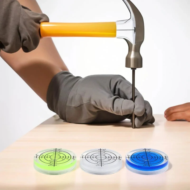 Hella Precise 32Mm Round Bubble Level Set Of Twelve Vibrant Yellow Green Blue White Spirit Measuring Tools For Acrylic Projects Carpentry Work Top Tier