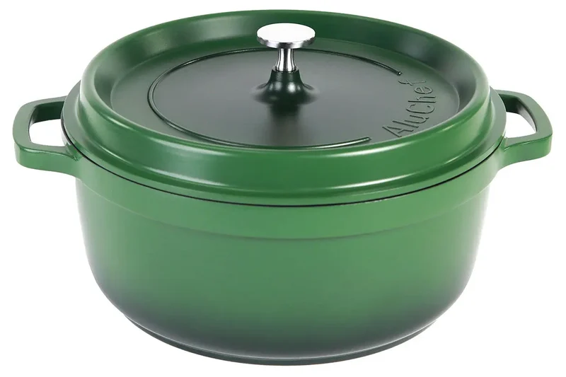Aluminiumguss Cocotte Schmorkochtopf rund 28 cm grün