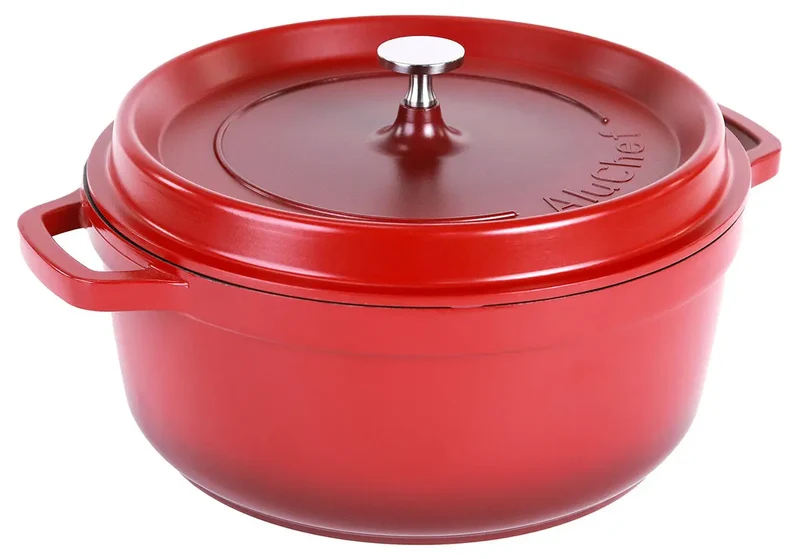 Aluminiumguss Cocotte Schmorkochtopf rund 28 cm rot