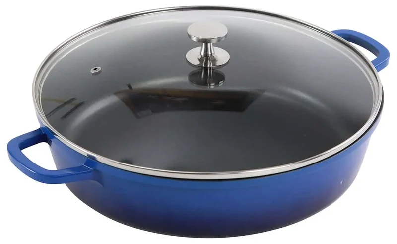 Aluminium Bräter rund 32 cm blau