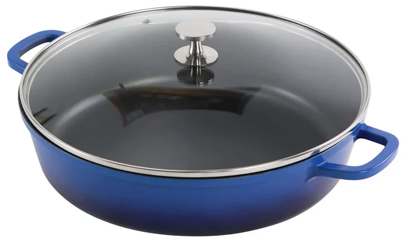 Aluminium Bräter rund 32 cm blau