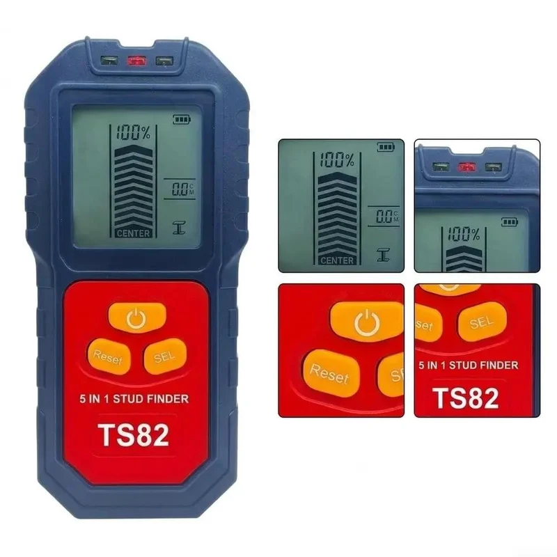 Heavy Duty Five In One Wall Scanner And Stud Finder With AC Wire And Metal Pin Detector Adjustable Sensitivity Lcd Screen Rock Solid For House Remodeling And Diy Jobs Built Like A Tank Works Like A Charm