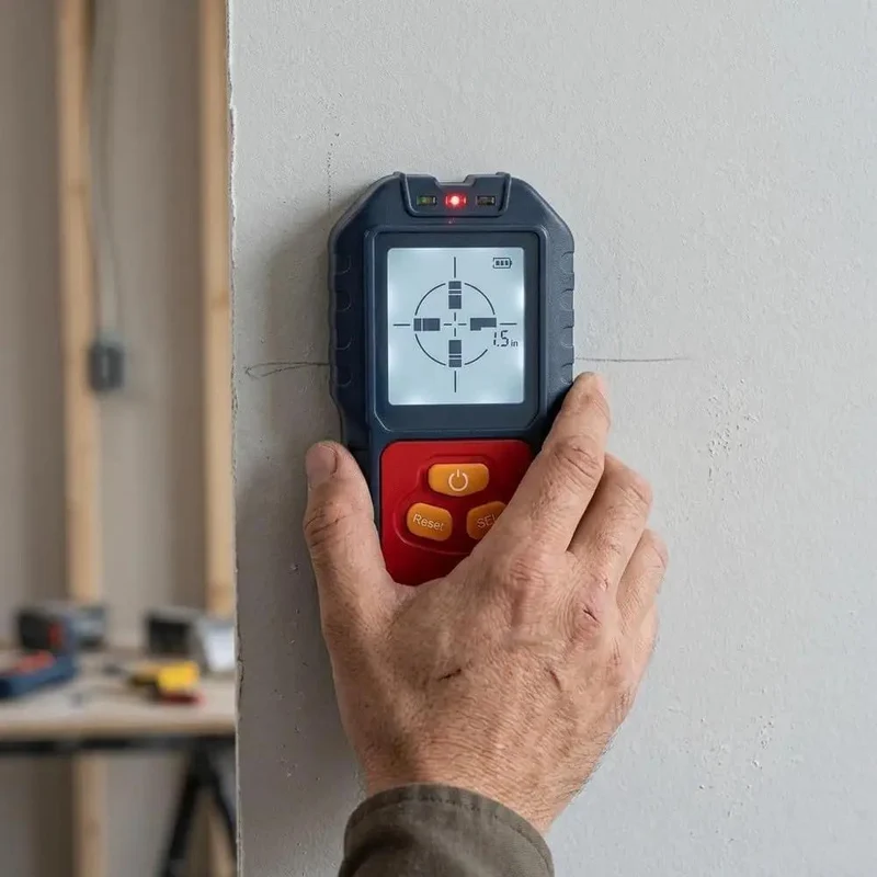 Heavy Duty Five In One Wall Scanner And Stud Finder With AC Wire And Metal Pin Detector Adjustable Sensitivity Lcd Screen Rock Solid For House Remodeling And Diy Jobs Built Like A Tank Works Like A Charm