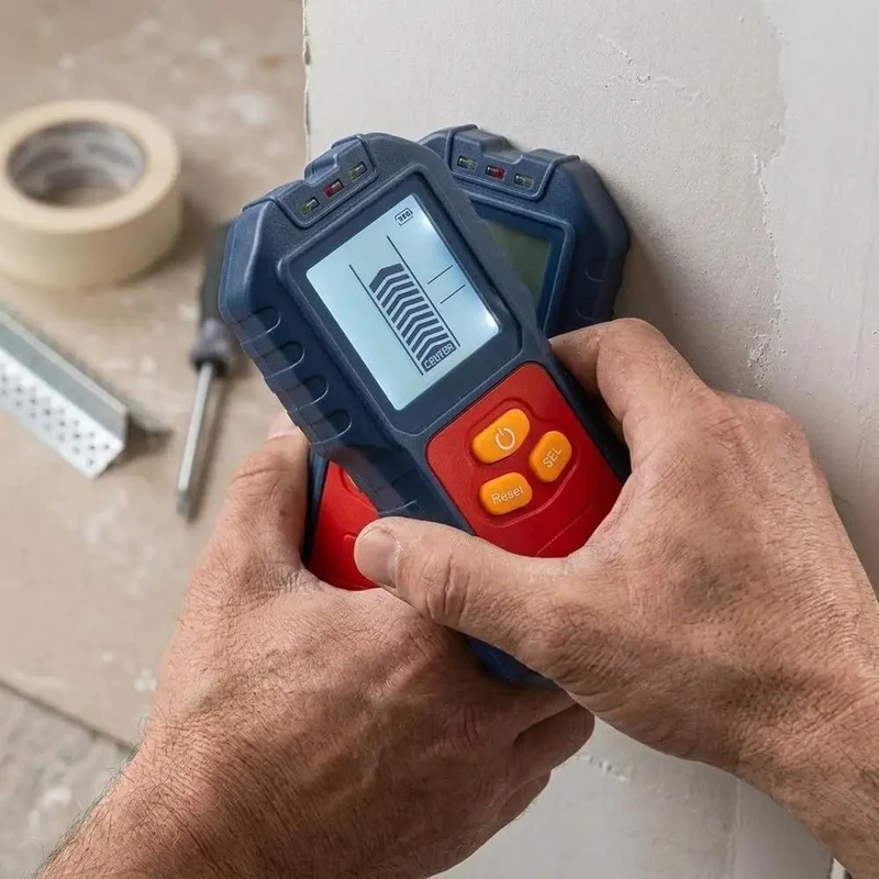Heavy Duty Five In One Wall Scanner And Stud Finder With AC Wire And Metal Pin Detector Adjustable Sensitivity Lcd Screen Rock Solid For House Remodeling And Diy Jobs Built Like A Tank Works Like A Charm