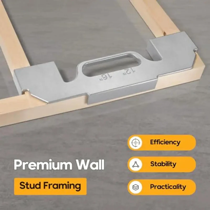 Straight Shooting 2-In-1 Stud Finder And Spacing Tool With 12 And 16 Inch Center Layout Guides Cast From Heavy Duty Aluminum For No Fuss Wall Mounting And DIY Work That Gets The Job Done Right