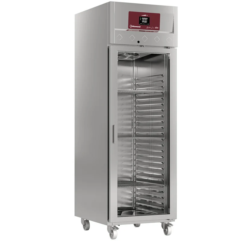 kühlschrank 700 Liter, 1 Glastür (GN 2/1), Auf Rädern - ID70/R6G