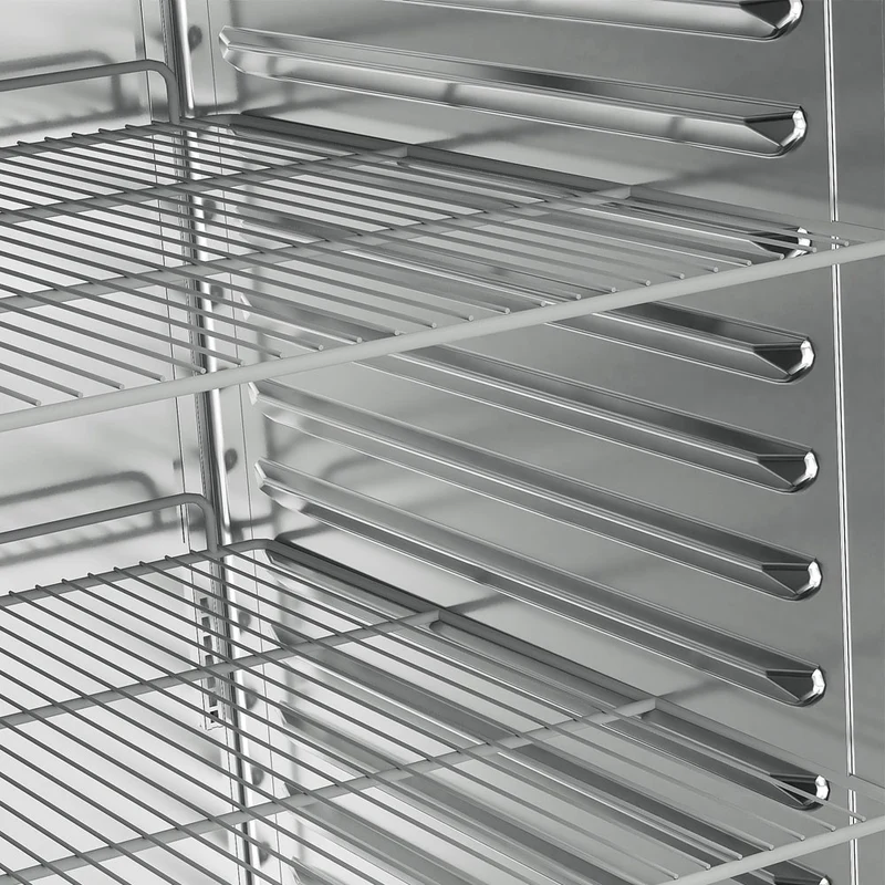 Umluftkühlschrank 1400 Liter 2 Glastüren GN 2/1, Auf Rädern - ID140/R9G