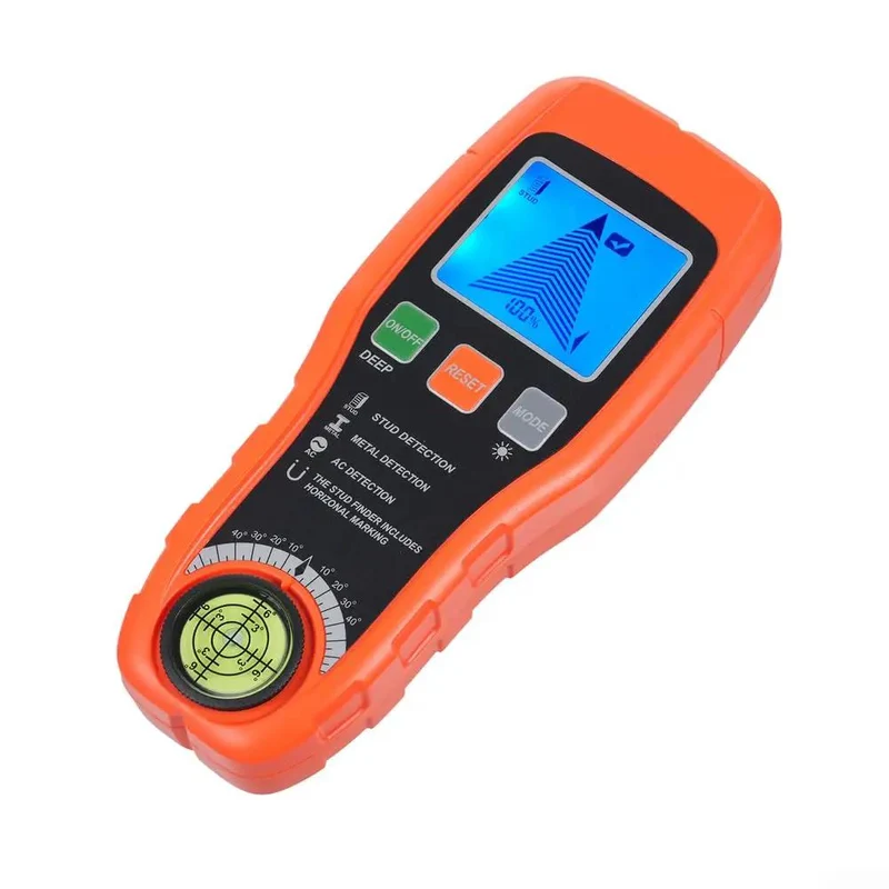 Seven In One Wall Detector With Smart Sensor Handheld Stud Finder For Live AC Wires Wood Studs And Pipes Backlit LCD Screen Audio Alert Built In Level Slick Pro Gear That Is Absolute Clutch For Any Repair Work