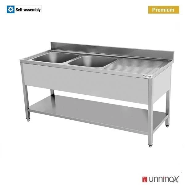 180x70xH85cm – 2 Spülen links