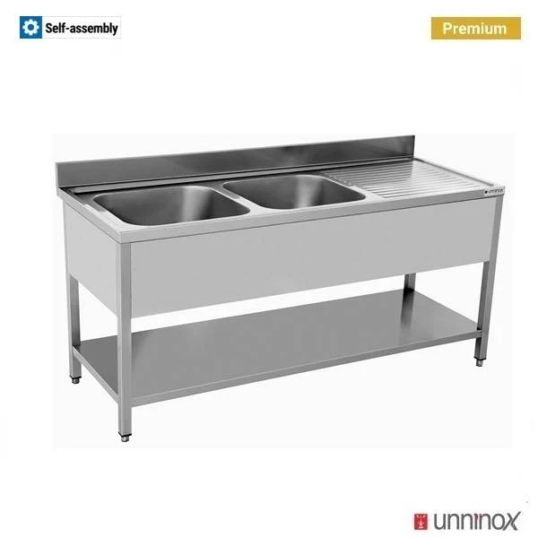 200x70xH85cm – 2 Spülen links