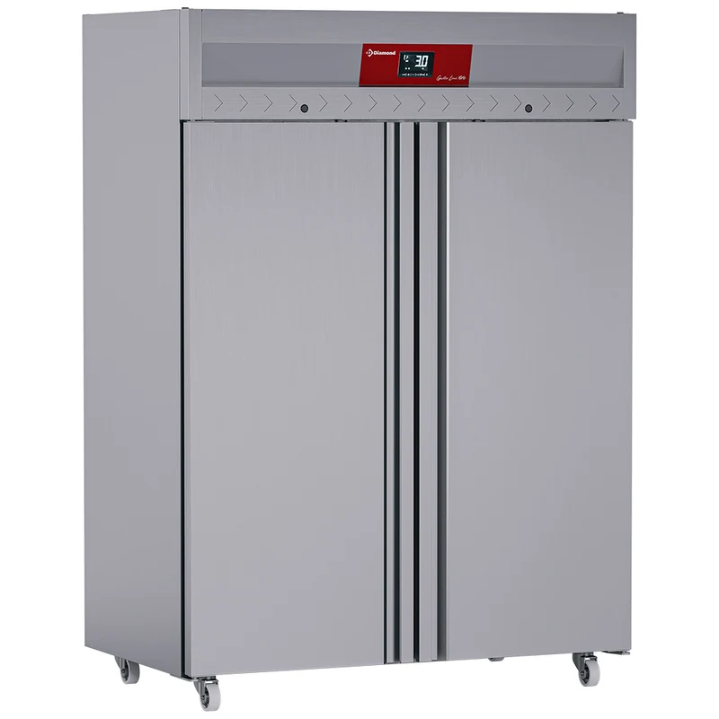 Tiefkühlschrank Edelstahl 1400 Liter, 2 Türen GN 2/1, Auf Rädern - IE140/R9H