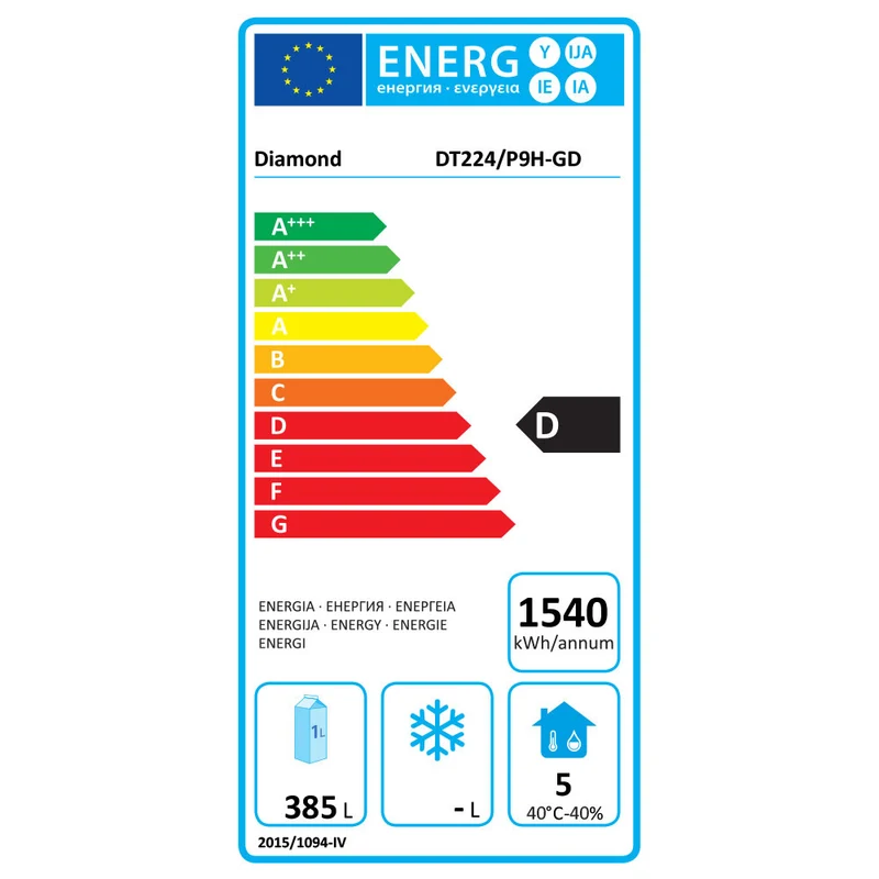 Umluft- Kühltisch "für die Wand", 4 Türen GN 1/1, 550 Liter, Gruppe links - DT224/P9H-GD