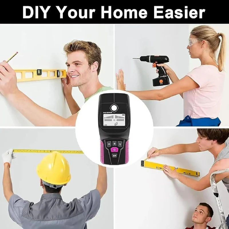 Electronic Stud Finder Wall Scanner With Bright Lcd Screen Pinpoints Wood Metal And Live Ac Cable Behind Drywall Accurate Center Edge Location Tool For Busy Handymen And Weekend Warriors Simply No Sweat