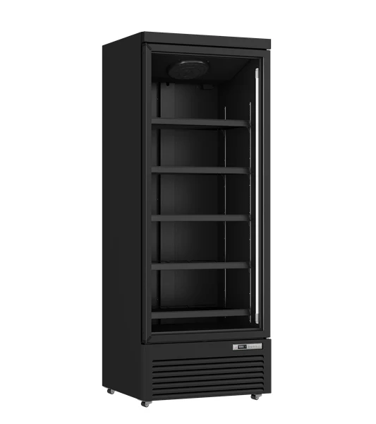 Kühlschrank 614L Schwarz 0°C bis +10°C Lüfterkühlung Gebremste Rollen