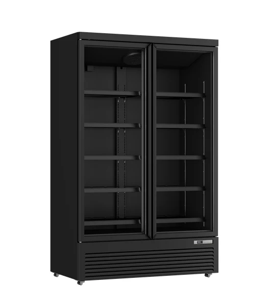 Kühlschrank 1081L Schwarz 0°C bis +10°C Lüfterkühlung Gebremste Rollen