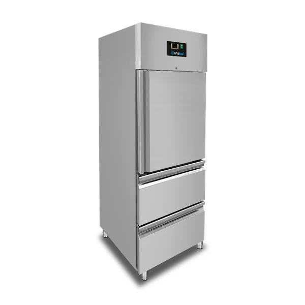 Kühlschrank – 1 Tür – GN 2/1 – 650 Liter – 1 Halbtür und 2 Schubladen