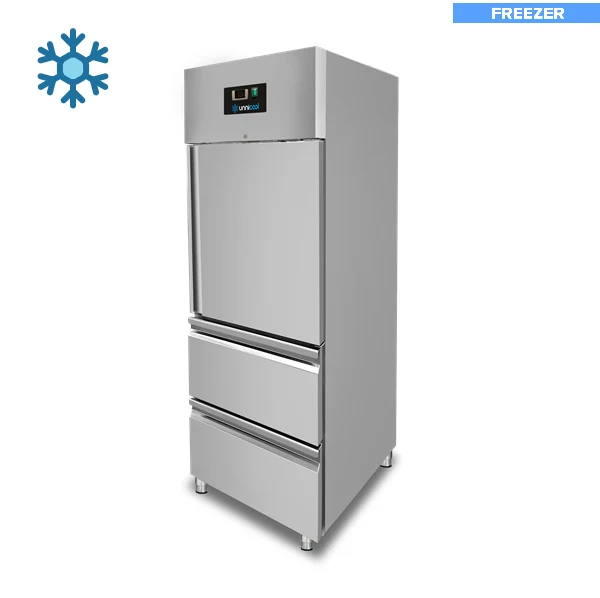 Gefrierschrank – 1 Tür – GN 2/1 – 650 Liter – 1 Halbtür und 2 Schubladen