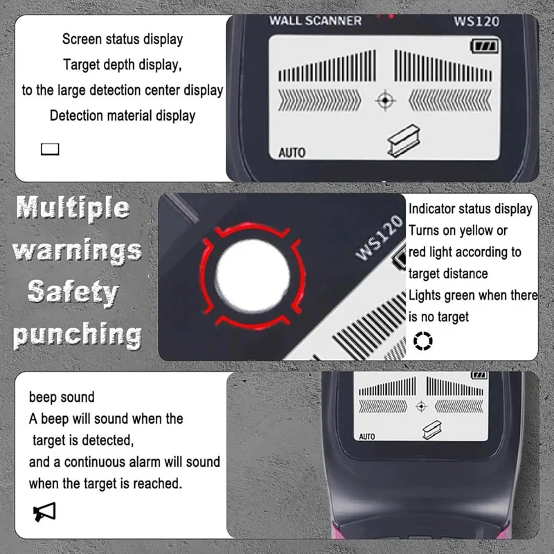 Heavy Duty Digital Stud Finder And Wall Scanner With Sharp LCD Screen For Nailing Wood Stud Locations Live AC Hot Wire Alert And Precise Steel Fastener Detection No Sweat Drywall Mapping For Contractors And DIY Kings