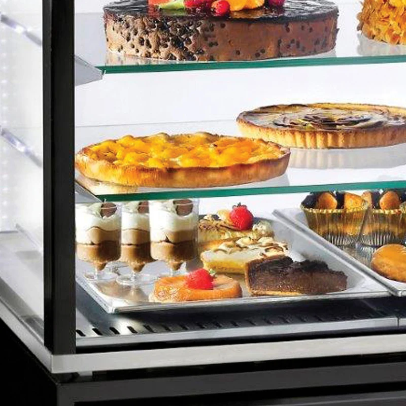 Vitrine 4 Seiten T Grad positiv, 5 Regale aus Glas, belüftet, 480 Lit., WEIß - INN/VN-W5-R2