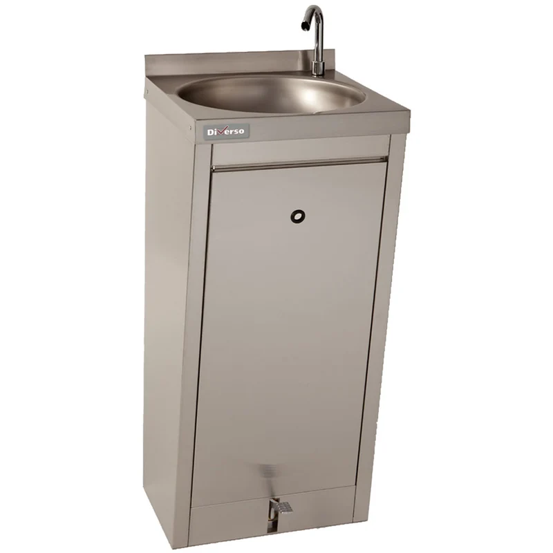 Profi Handwaschbecken freistehend , Edelstahl mit Fußbedienung, WR-LV40-PM