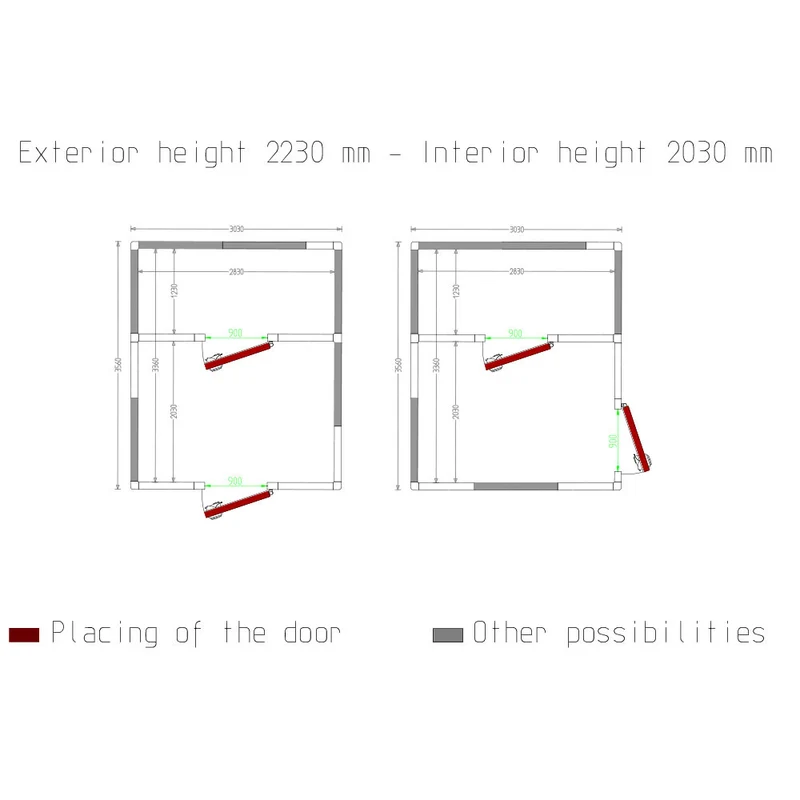 Kombikühlzelle 20,6 m³ mit 2 Temperaturzonen , Kühl- & Tiefkühlraum, C2210/XBF-COMBI