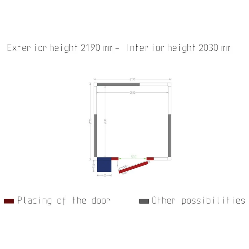 Tiefkühlzelle 8,4 m³ , 80 mm Isolierung , mit Monoblock-Aggregat, WR-Z2226-8V