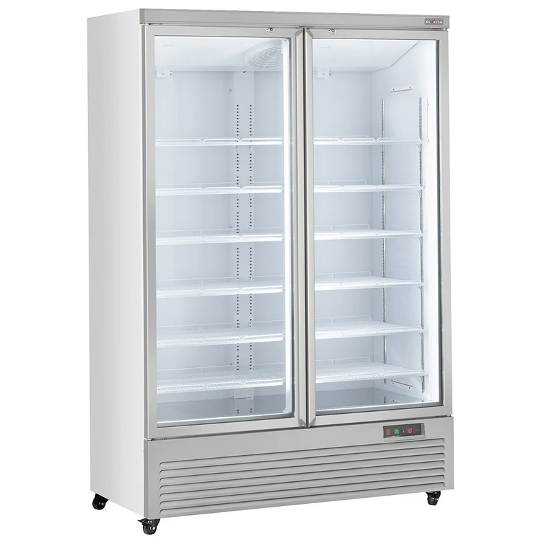 Gastro Kühlschrank 1085L mit 2 Glastüren , Weiß, WR-VP99-2W