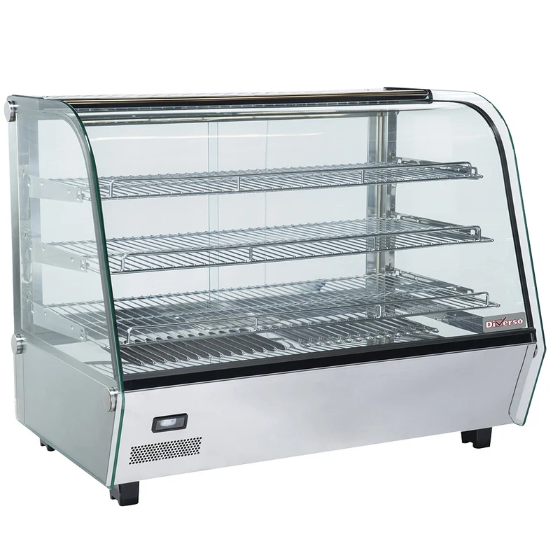 Warmhaltevitrine Tischgerät , 3 Einschübe GN 1/1 , Panorama-Verglasung, WR-VH16-G6