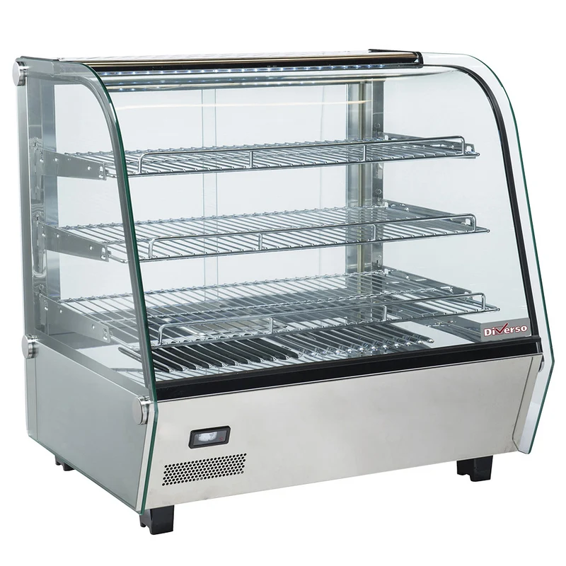 Professionelle Warmhaltevitrine Auftisch , 3 Ebenen , für GN 1/1 & EN 400x600, WR-VH12-P2