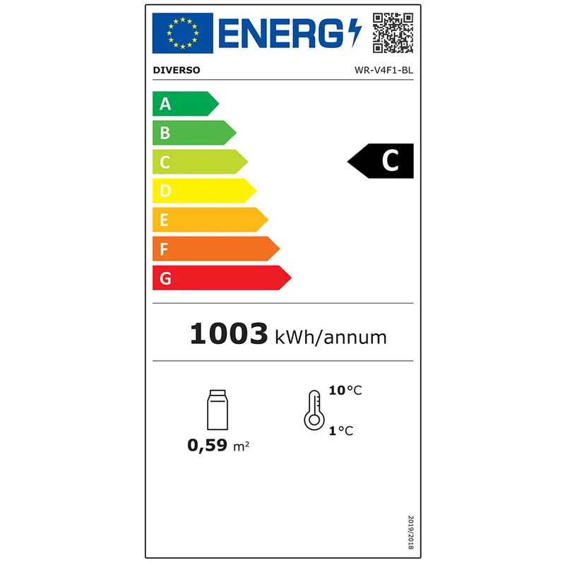 Tischkühlvitrine 80L , Panoramaglas & LED-Beleuchtung , Schwarz, WR-V4F1-BL