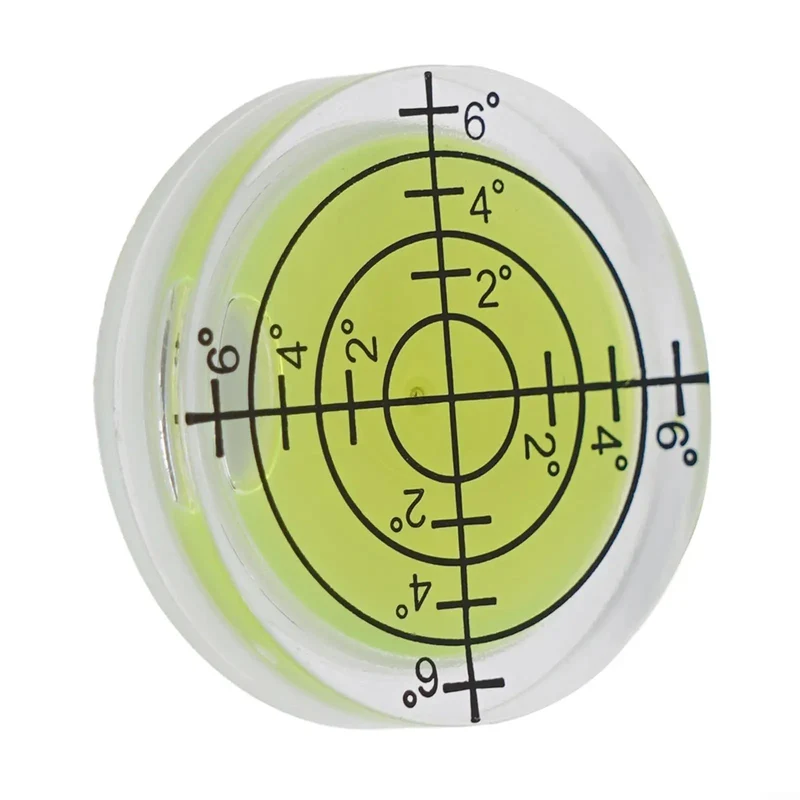 Top Notch 32Mm Mini Round Bubble Level With Glowing Fluorescent Readout And Bold Black Grid Lines Built Tough For Tight Camera Gear Slots And Zero Fuss Furniture Install Jobs