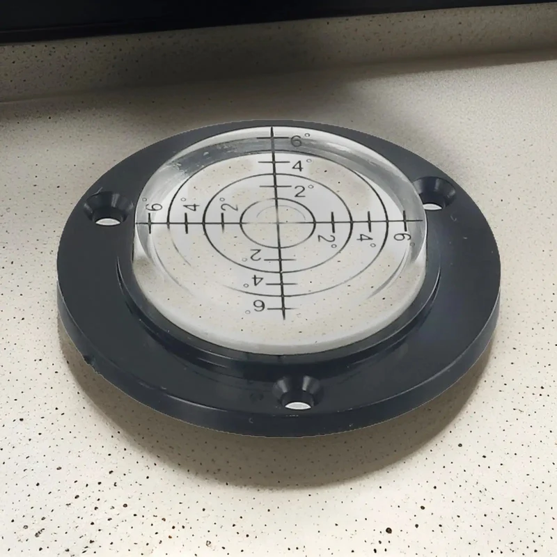 Slick 50Mm Circular Level Vial With Sleek Black Acrylic Bubble Indicator For Spirit Levels And Bullseye Gauges Legit Precision Mini Round Tool That Delivers Nailed Level Accuracy