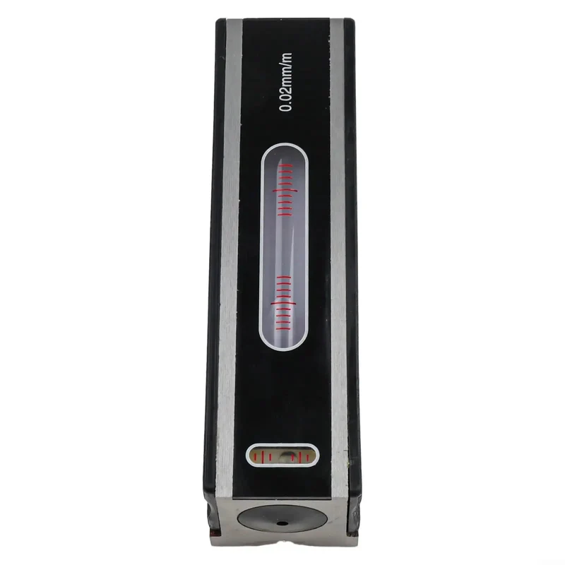 Precision Steel Spirit Level Bar 200mm With Zero Point Zero Two Millimeters Resolution Machinist Tool Featuring V Groove Base For Dead On Machinery Leveling And Tough As Nails Workshop Build In Wood Case