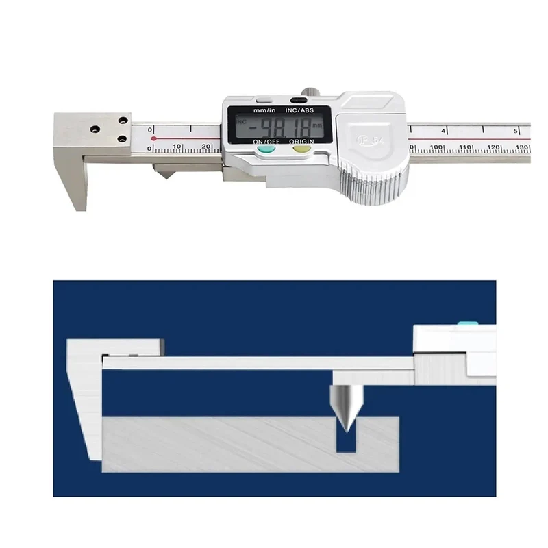 Badass Digital Caliper Measuring Tool For Edge And Hole Center Distance Size Precision Electronic Gauge Ruler 5 To 200 Mm Hella Compact Handheld Design Perfect For Shop Projects
