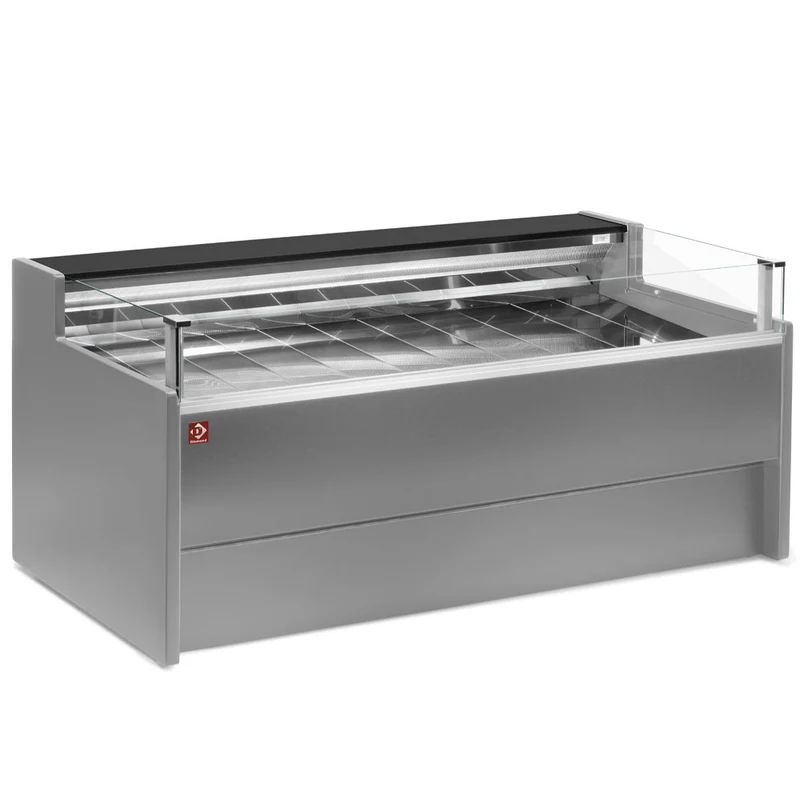 Gekühlte Theke mit Glas Selbstbedienung, belüftet, mit Reserve - GRAU - VZ25/G8-VR2/SS