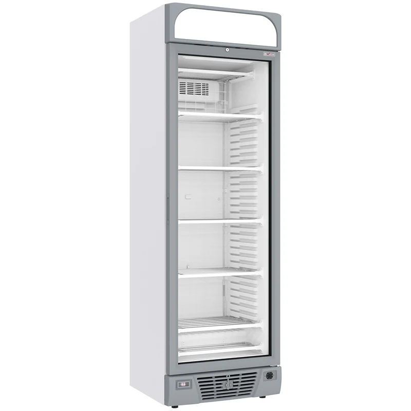 Tiefkühlschrank mit Glastür und Leuchtdisplay, 374 Liter, WR-39CA-WN