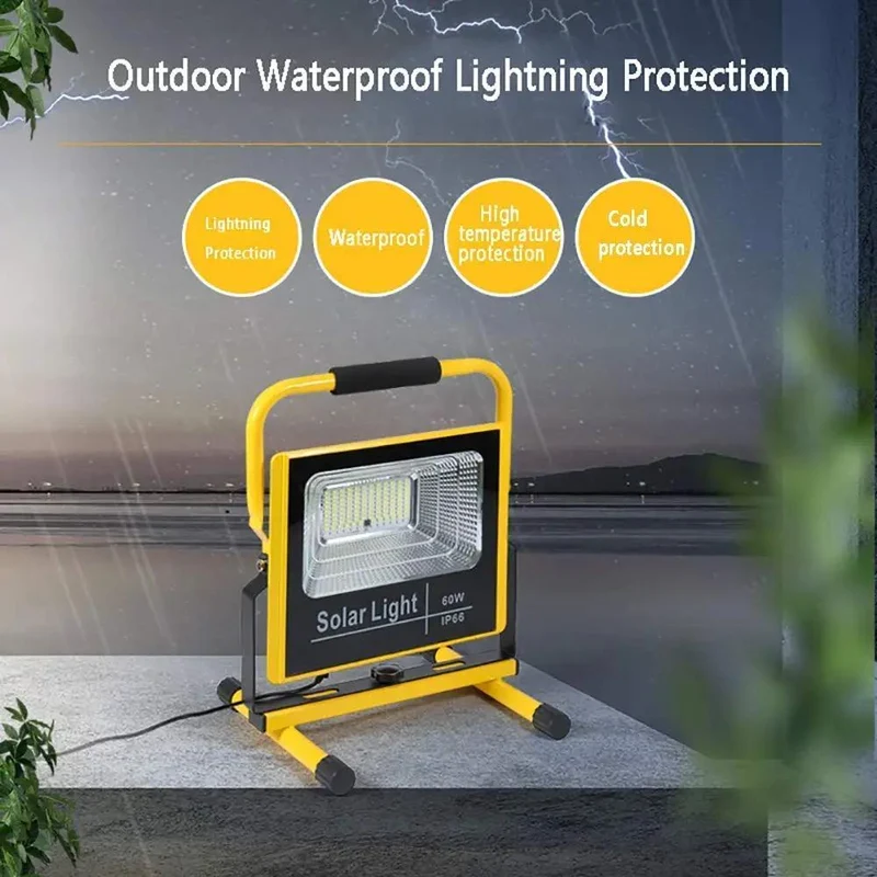 Badass Grip 100W Rechargeable LED Work Light Portable Floodlight 6000 Lumens With Red And Blue Emergency Flashers For Roadside Breakdowns And Weekend Warrior Builds