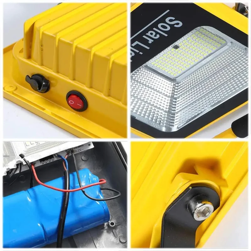 Badass Grip 100W Rechargeable LED Work Light Portable Floodlight 6000 Lumens With Red And Blue Emergency Flashers For Roadside Breakdowns And Weekend Warrior Builds